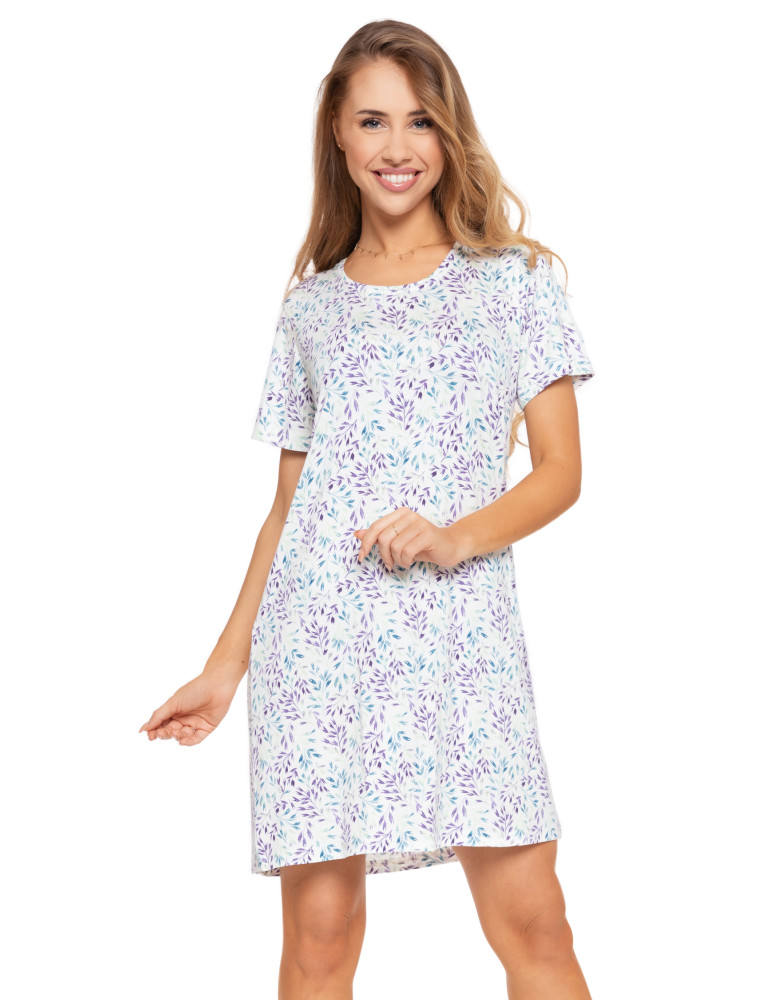 Koszule nocne - Koszula nocna damska wiskozowa w kwiatowy wzór Plus Size WZÓR 1 - produkt moraj.pl 1