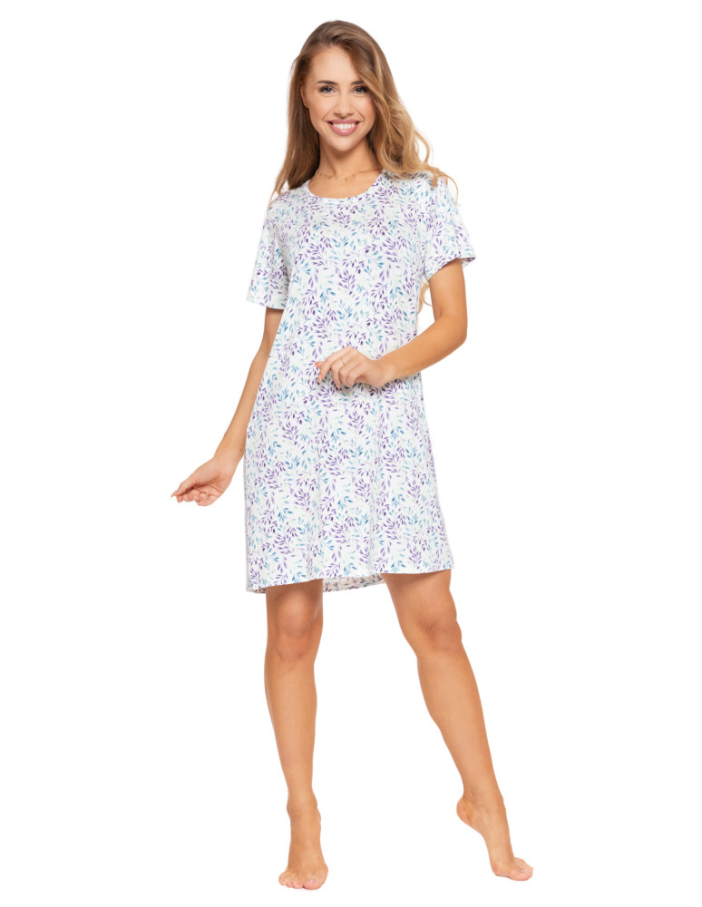 Koszule nocne - Koszula nocna damska wiskozowa w kwiatowy wzór Plus Size WZÓR 1  - produkt moraj.pl 5