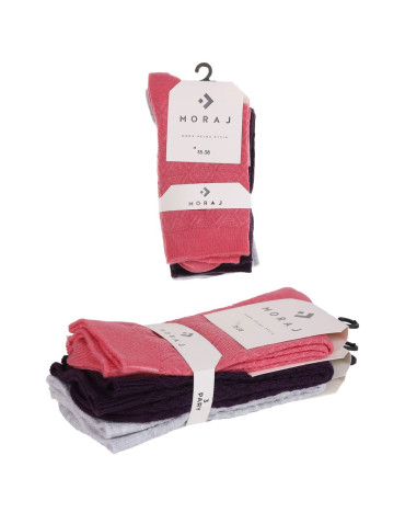 Skarpetki długie - Skarpetki długie damskie bawełniane ażurowy wzór 3-pak WIELOKOLOROWY - produkt 5