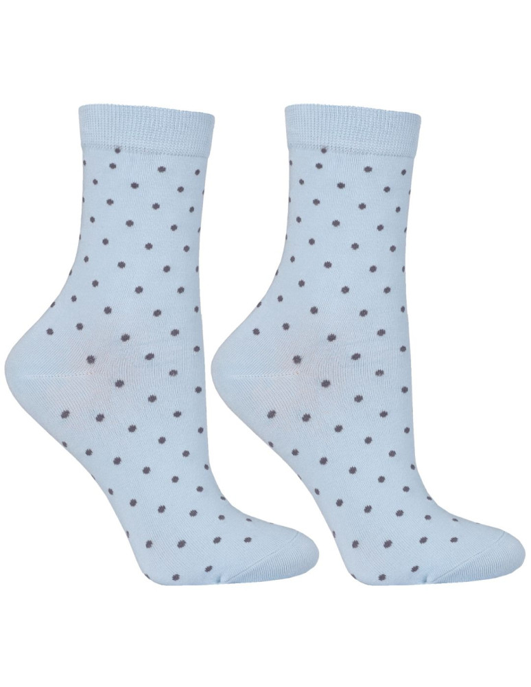 Skarpetki długie - Skarpetki damskie długie w pastelowe kolory i groszki 3-pak WIELOKOLOROWY  - produkt moraj.pl 3