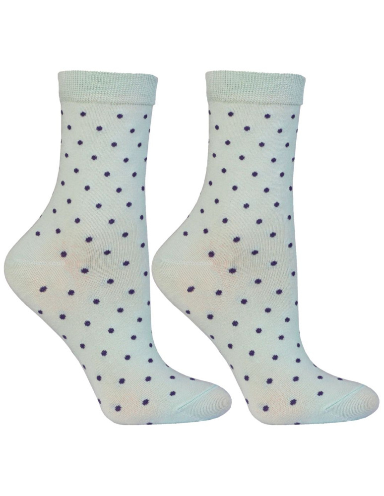 Skarpetki długie - Skarpetki damskie długie w pastelowe kolory i groszki 3-pak WIELOKOLOROWY  - produkt moraj.pl 4