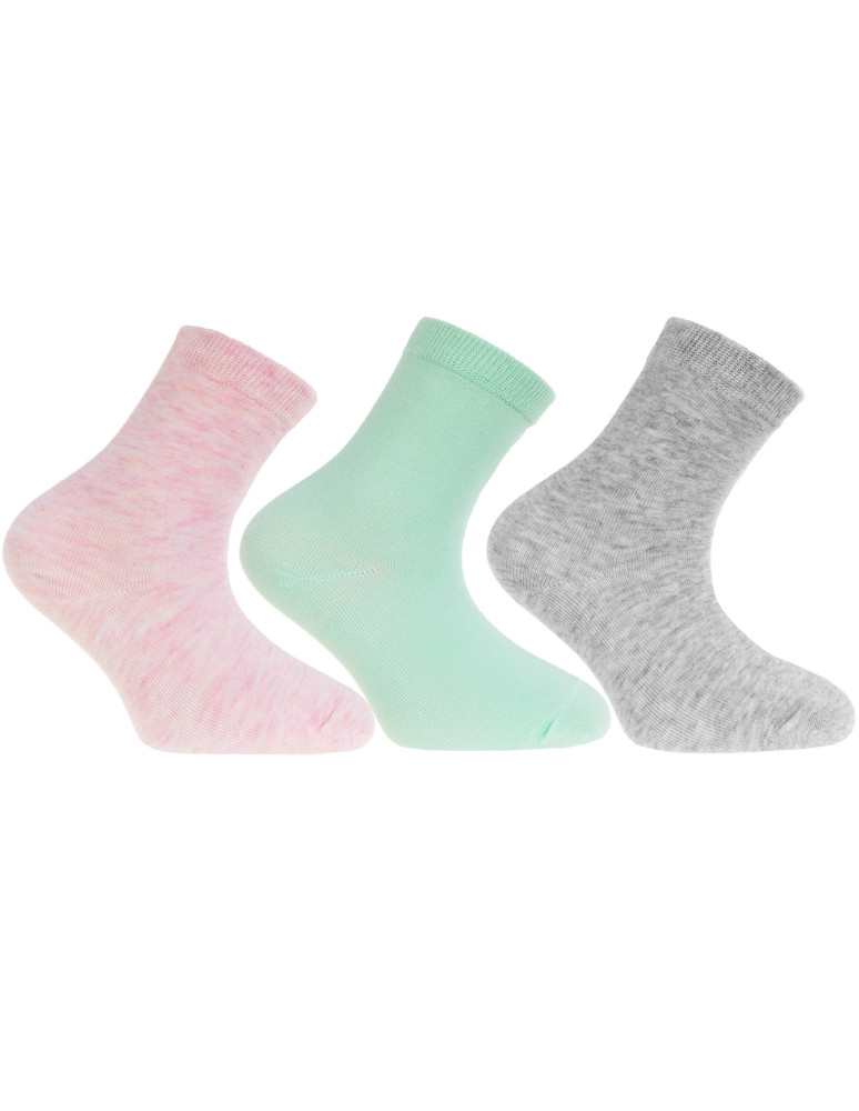 Długie - Skarpetki dziewczęce długie pastelowe kolory 3-pak WIELOKOLOROWY - produkt moraj.pl 1