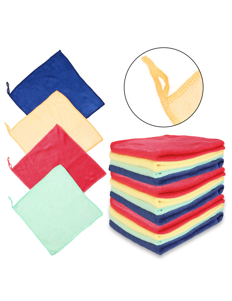 Kuchenne - Ręcznik kuchenny ścierka z mikrofibry 30x30 cm 12-pak WIELOKOLOROWY - produkt moraj.pl 1