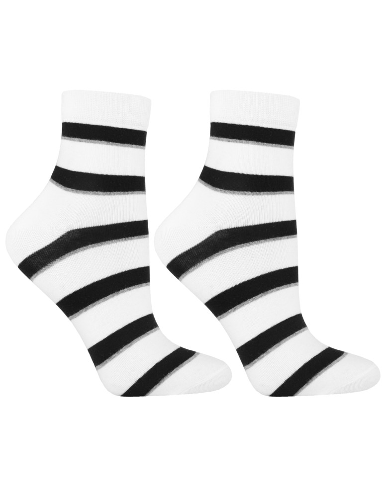 Skarpetki za kostkę - Skarpetki krótkie damskie czarne i białe mix wzorów 3-pak WIELOKOLOROWY - produkt moraj.pl 4