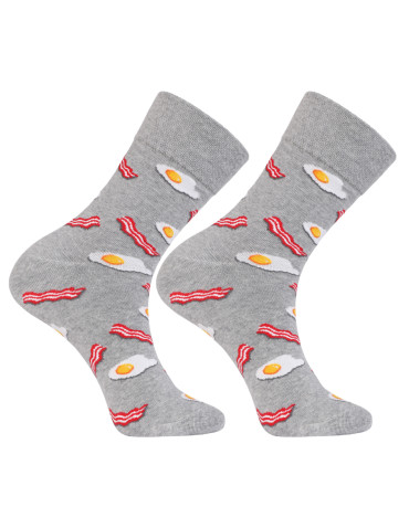 Skarpetki męskie długie bawełniane wzór w jedzenie 4-pak  - produkt 2