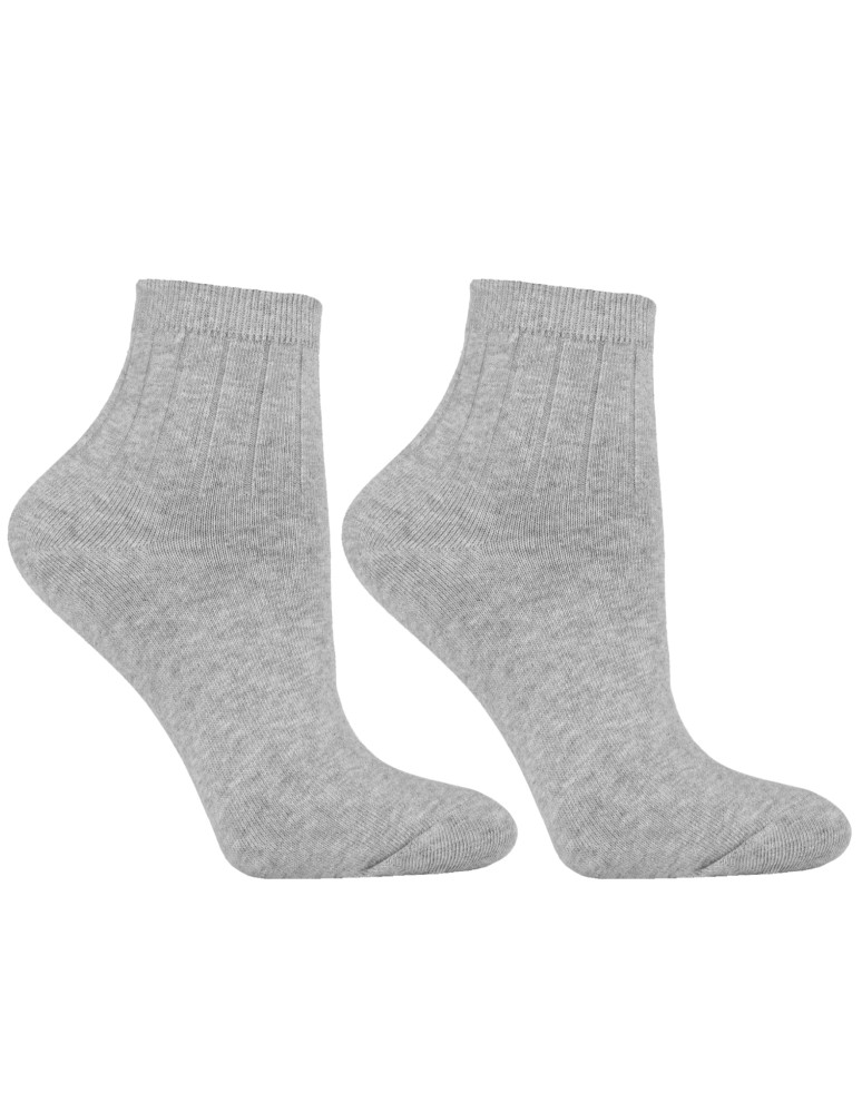 Skarpetki za kostkę - Skarpetki damskie krótkie 3/4 bawełniane z prążkami 3-pak WIELOKOLOROWY  - produkt moraj.pl 2