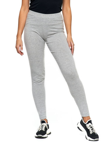 Legginsy damskie - Klasyczne legginsy ocieplane damskie JASNY SZARY - produkt 11