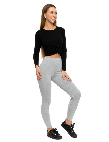 Legginsy damskie - Klasyczne legginsy ocieplane damskie JASNY SZARY - produkt 13