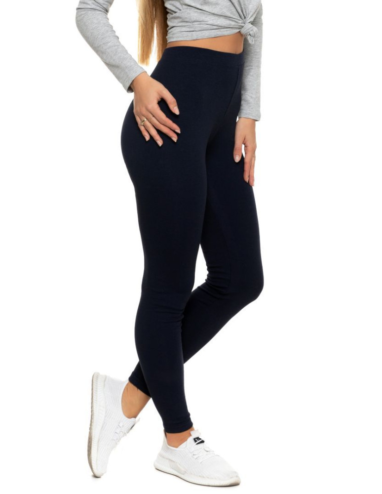 Legginsy damskie - Klasyczne legginsy ocieplane damskie GRANATOWY - produkt moraj.pl 4