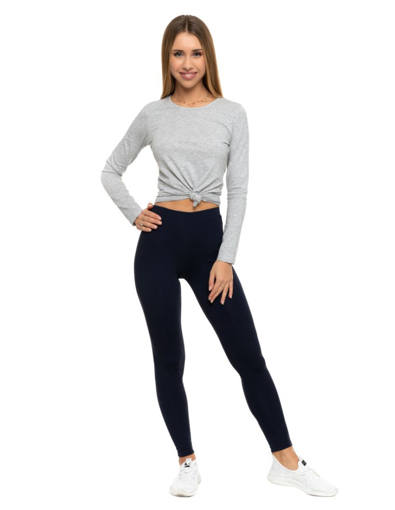 Legginsy damskie - Klasyczne legginsy ocieplane damskie GRANATOWY - produkt moraj.pl 3