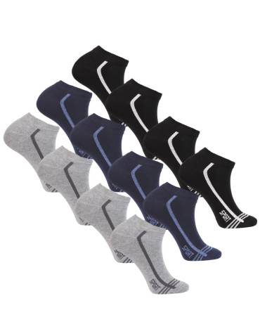 Skarpetki stopki męskie z napisem sport 12-pak