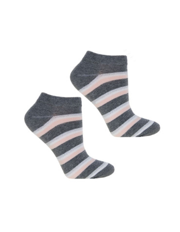 Stopki damskie - Damskie skarpety stopki bawełniane z brokatową nitką 3-pak WIELOKOLOROWY - produkt 4