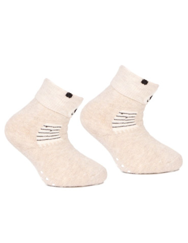 Długie - Długie skarpetki niemowlęce ciepłe bawełniane z ABS 3-pak WIELOKOLOROWY - produkt 3