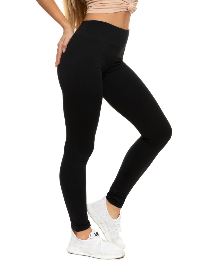 Legginsy damskie - Klasyczne legginsy damskie z wysokim stanem CZARNY - produkt moraj.pl 2