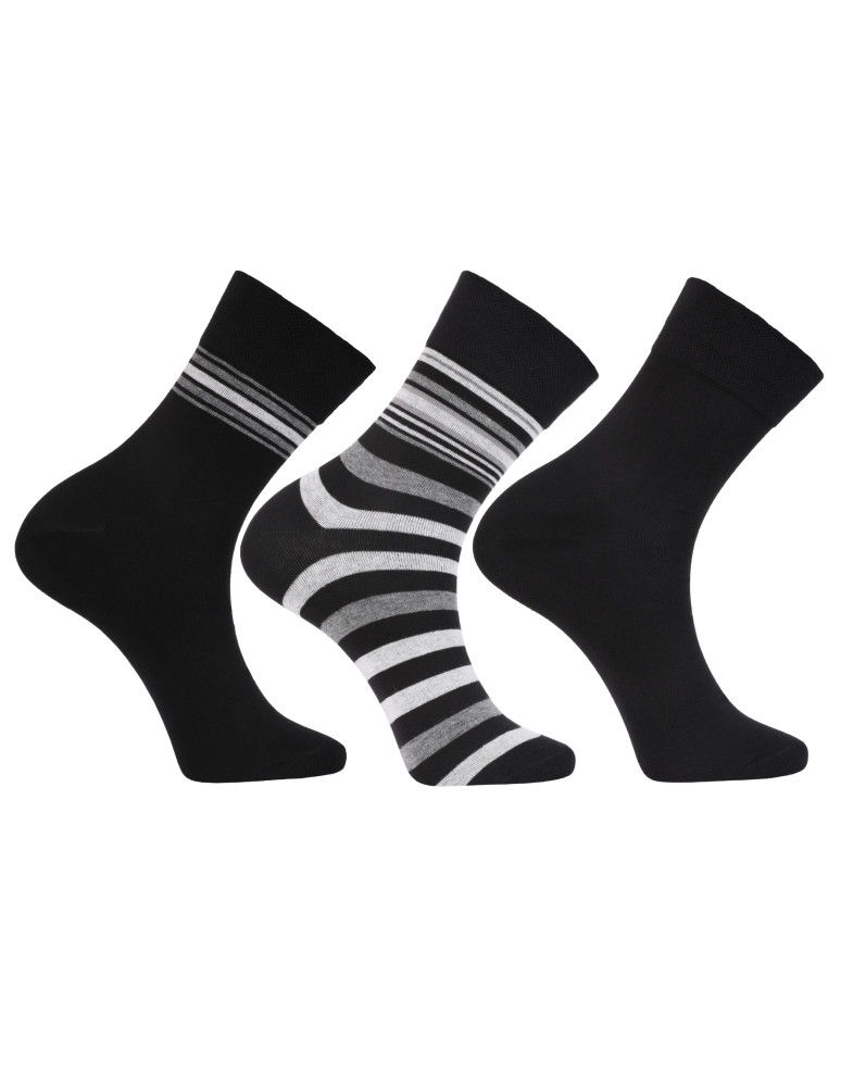 MĘŻCZYZNA - Skarpety męskie długie bawełniane w paski 3-pak WIELOKOLOROWY - produkt moraj.pl 1