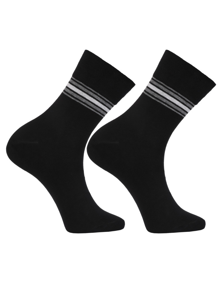 MĘŻCZYZNA - Skarpety męskie długie bawełniane w paski 3-pak WIELOKOLOROWY  - produkt moraj.pl 2