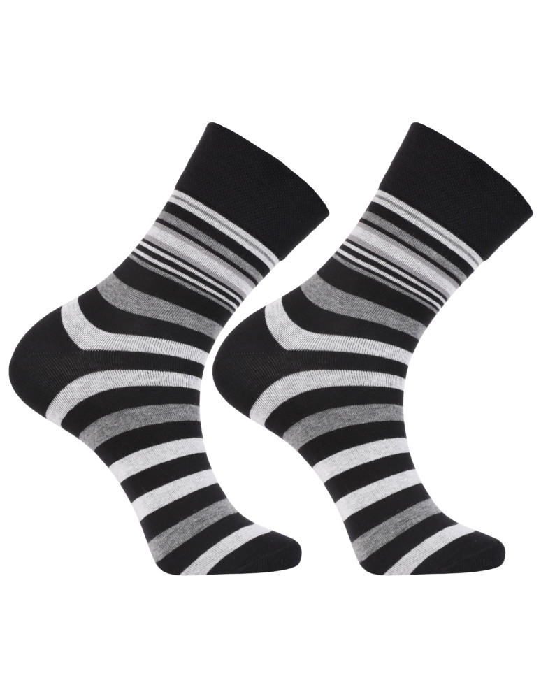 MĘŻCZYZNA - Skarpety męskie długie bawełniane w paski 3-pak WIELOKOLOROWY  - produkt moraj.pl 4