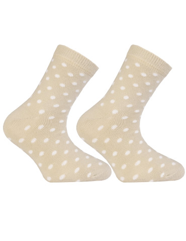 Skarpetki dziewczęce krótkie beżowo białe mix wzorów 3-pak  - produkt 2