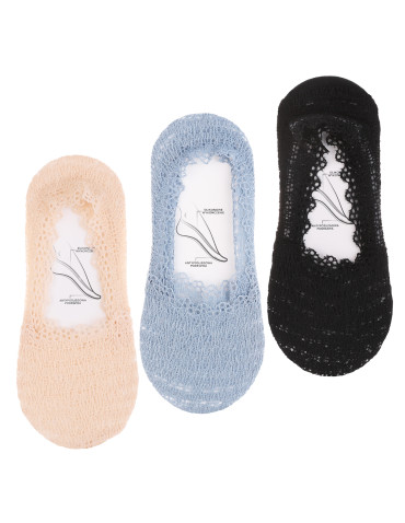 Skarpetki koronkowe damskie niskie stopki 3-pak