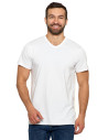 Koszulka męska bawełna Premium T-shirt dekolt w serek BIAŁY