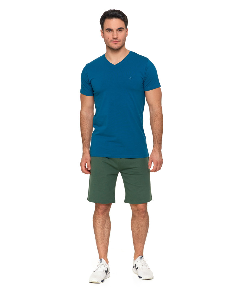 Koszulki i Tank Topy - Koszulka męska bawełna Premium T-shirt dekolt w serek CIEMNY NIEBIESKI - produkt moraj.pl 7