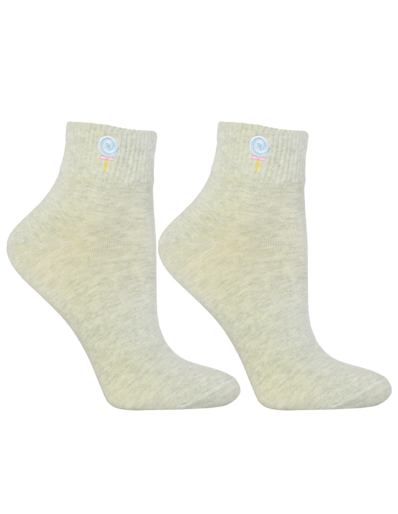 Skarpetki za kostkę - Skarpetki do kostki bawełniane z haftem 3-pak WIELOKOLOROWY  - produkt moraj.pl 2