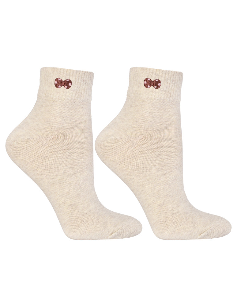 Skarpetki za kostkę - Skarpetki do kostki bawełniane z haftem 3-pak WIELOKOLOROWY  - produkt moraj.pl 3