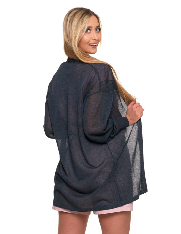 Swetry i kardigany - Cienki sweter damski wiskozowy kardigan GRANATOWY - produkt 2