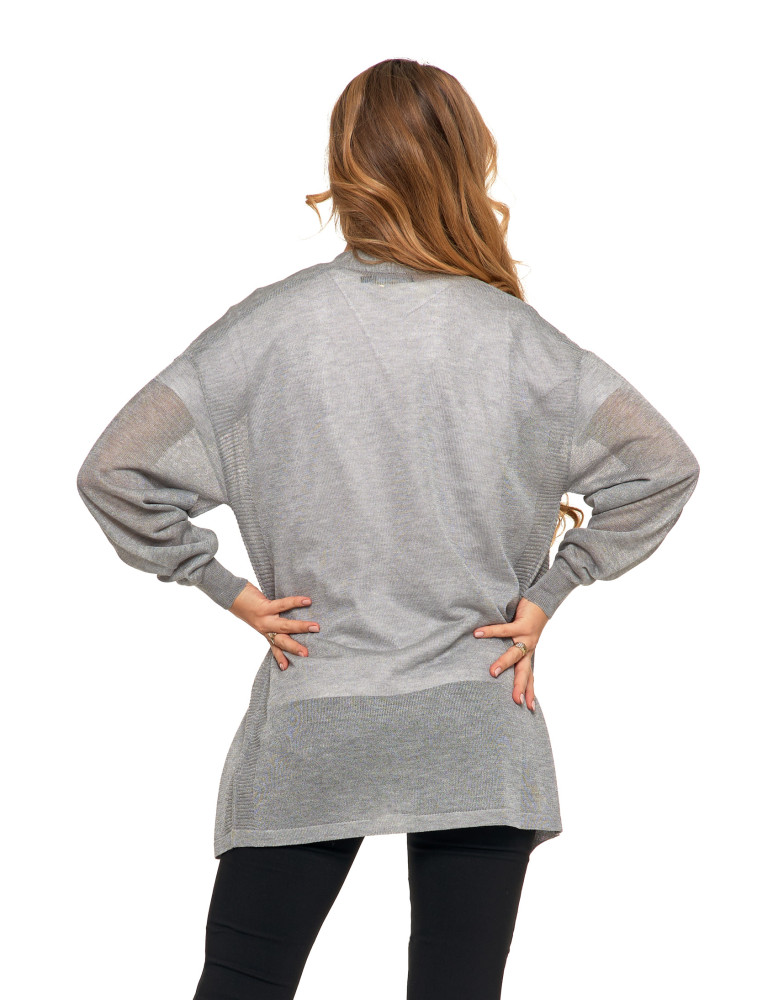 Swetry i kardigany - Cienki sweter damski wiskozowy kardigan SZARY  - produkt moraj.pl 2