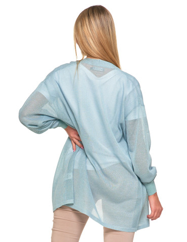 Swetry i kardigany - Cienki sweter damski wiskozowy kardigan ZIELONY - produkt 2