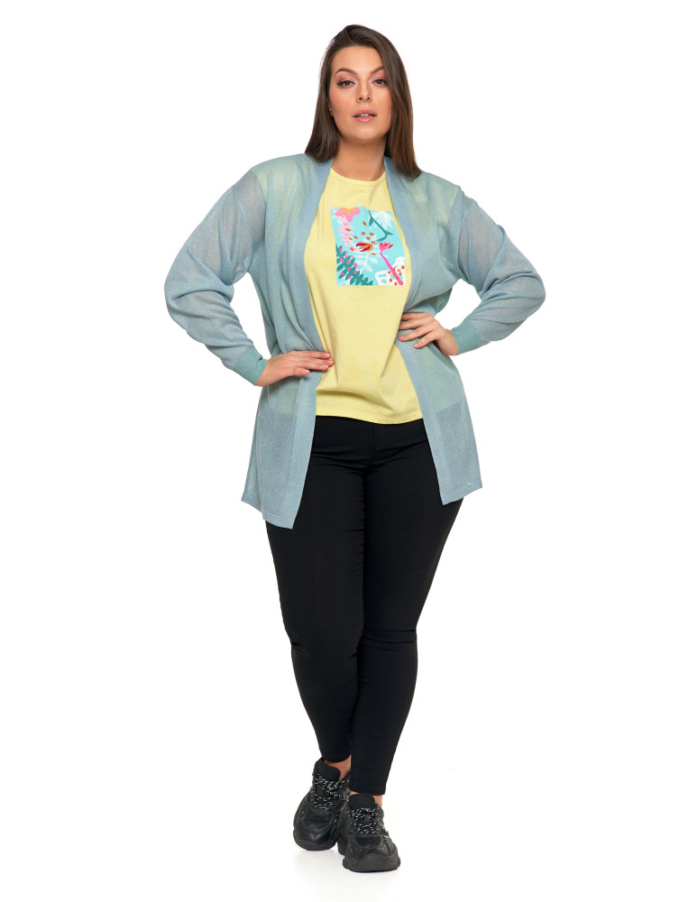 Swetry i kardigany - Cienki sweter damski wiskozowy kardigan ZIELONY  - produkt moraj.pl 6