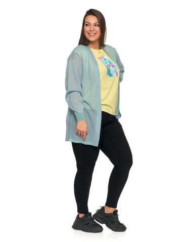 Swetry i kardigany - Cienki sweter damski wiskozowy kardigan ZIELONY - produkt 7