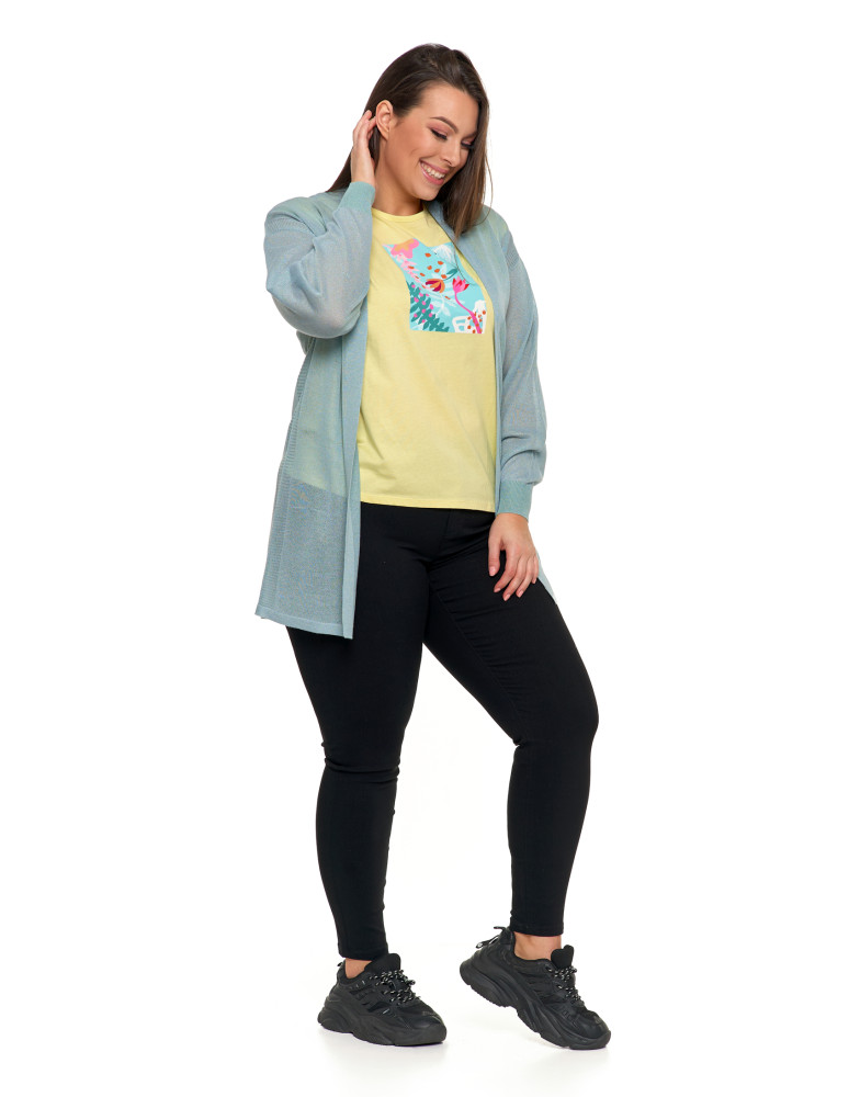 Swetry i kardigany - Cienki sweter damski wiskozowy kardigan ZIELONY  - produkt moraj.pl 8