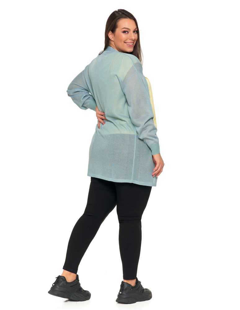 Swetry i kardigany - Cienki sweter damski wiskozowy kardigan ZIELONY  - produkt moraj.pl 9