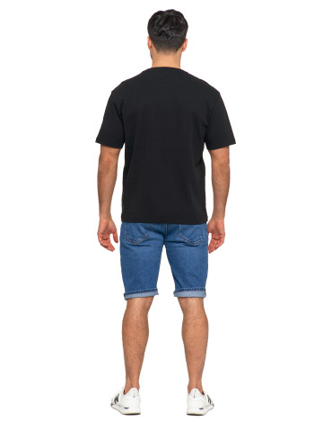 Koszulki i Tank Topy - T-shirt męski oversize bawełna Premium koszulka bez wzoru CZARNY - produkt 4