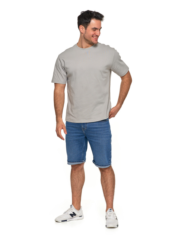 Koszulki i Tank Topy - T-shirt męski oversize bawełna Premium koszulka bez wzoru SZARY - produkt moraj.pl 4