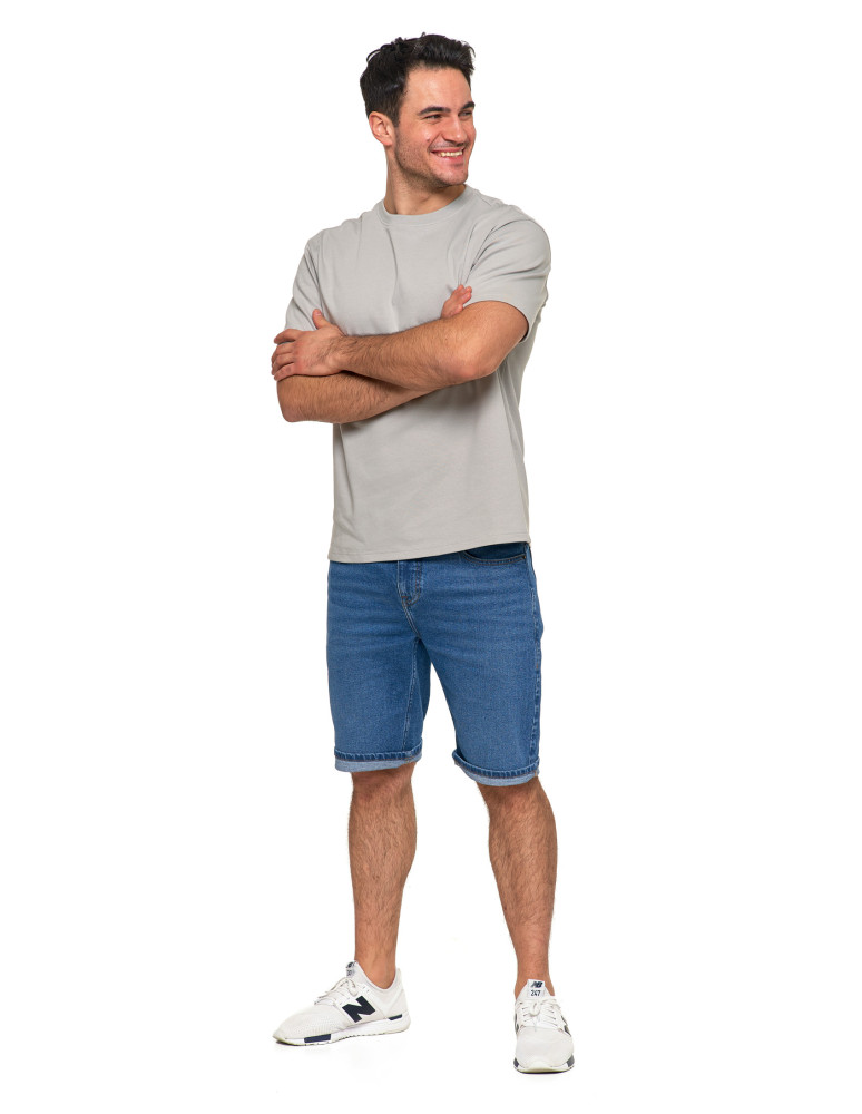 Koszulki i Tank Topy - T-shirt męski oversize bawełna Premium koszulka bez wzoru SZARY - produkt moraj.pl 7