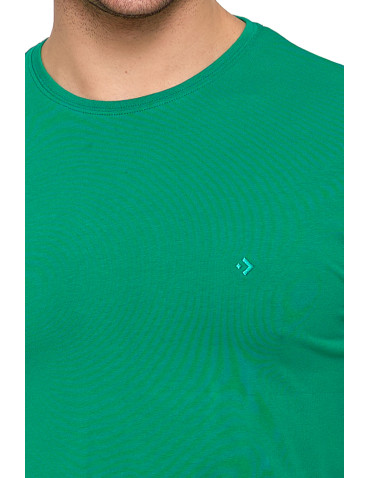 Koszulki i Tank Topy - Koszulka męska T-shirt bawełniana Premium okrągły dekolt ZIELONY - produkt 3