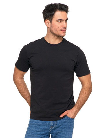 Koszulki i Tank Topy - Koszulka męska bawełniana krótki rękaw T-shirt Plus Size CZARNY - produkt 1