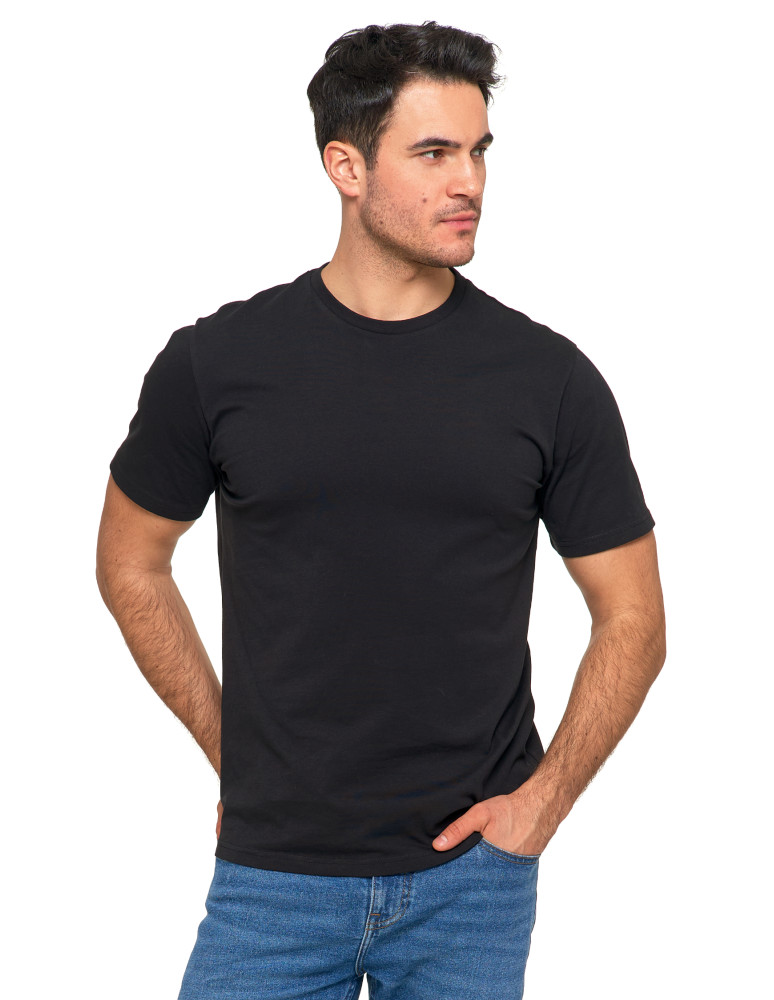 Koszulki i Tank Topy - Koszulka męska bawełniana krótki rękaw T-shirt Plus Size CZARNY - produkt moraj.pl 1