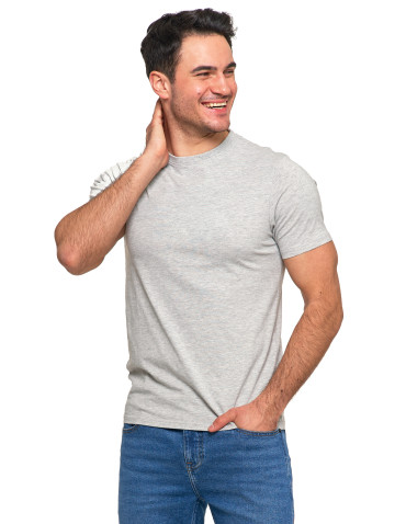Koszulki i Tank Topy - Koszulka męska bawełniana krótki rękaw T-shirt Plus Size JASNY SZARY - produkt 1