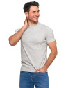 Koszulka męska bawełniana krótki rękaw T-shirt Plus Size JASNY SZARY