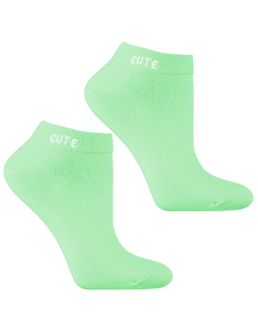 Skarpetki stopki damskie bawełniane z haftem napis 3-pak - produkt 2