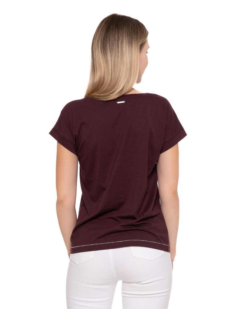 Koszulki i T-shirty - Bluzka koszulka damska z printem BORDOWY  - produkt moraj.pl 2