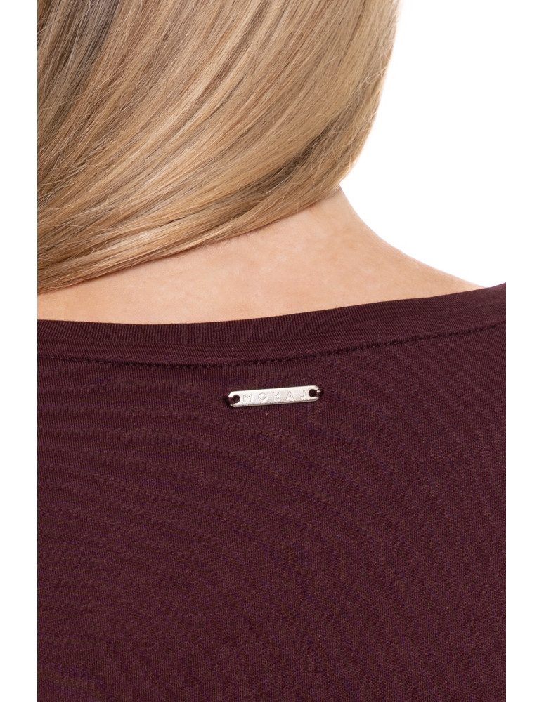 Koszulki i T-shirty - Bluzka koszulka damska z printem BORDOWY  - produkt moraj.pl 4