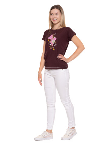 Koszulki i T-shirty - Bluzka koszulka damska z printem BORDOWY - produkt 6