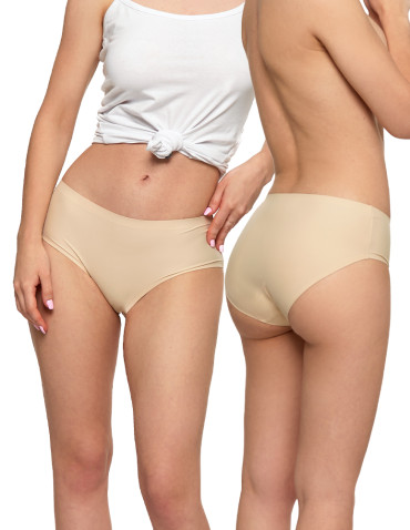 Majtki figi - Majtki damskie figi bikini laserowo cięte BEŻOWY - produkt 1