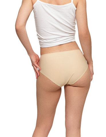 Majtki figi - Majtki damskie figi bikini laserowo cięte BEŻOWY - produkt 4