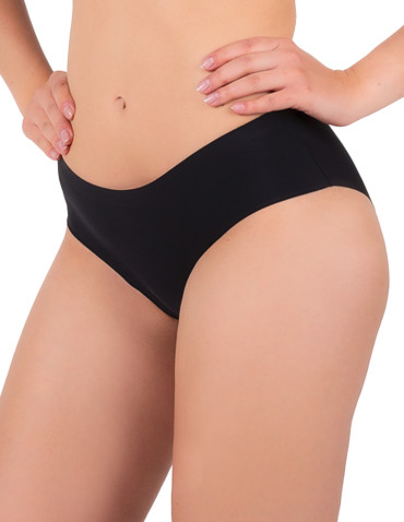 Majtki bezszwowe - Majtki szorty damskie laserowo cięte bezszwowe CZARNY - produkt 4