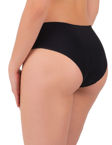 Majtki bezszwowe - Majtki szorty damskie laserowo cięte bezszwowe CZARNY - produkt 5